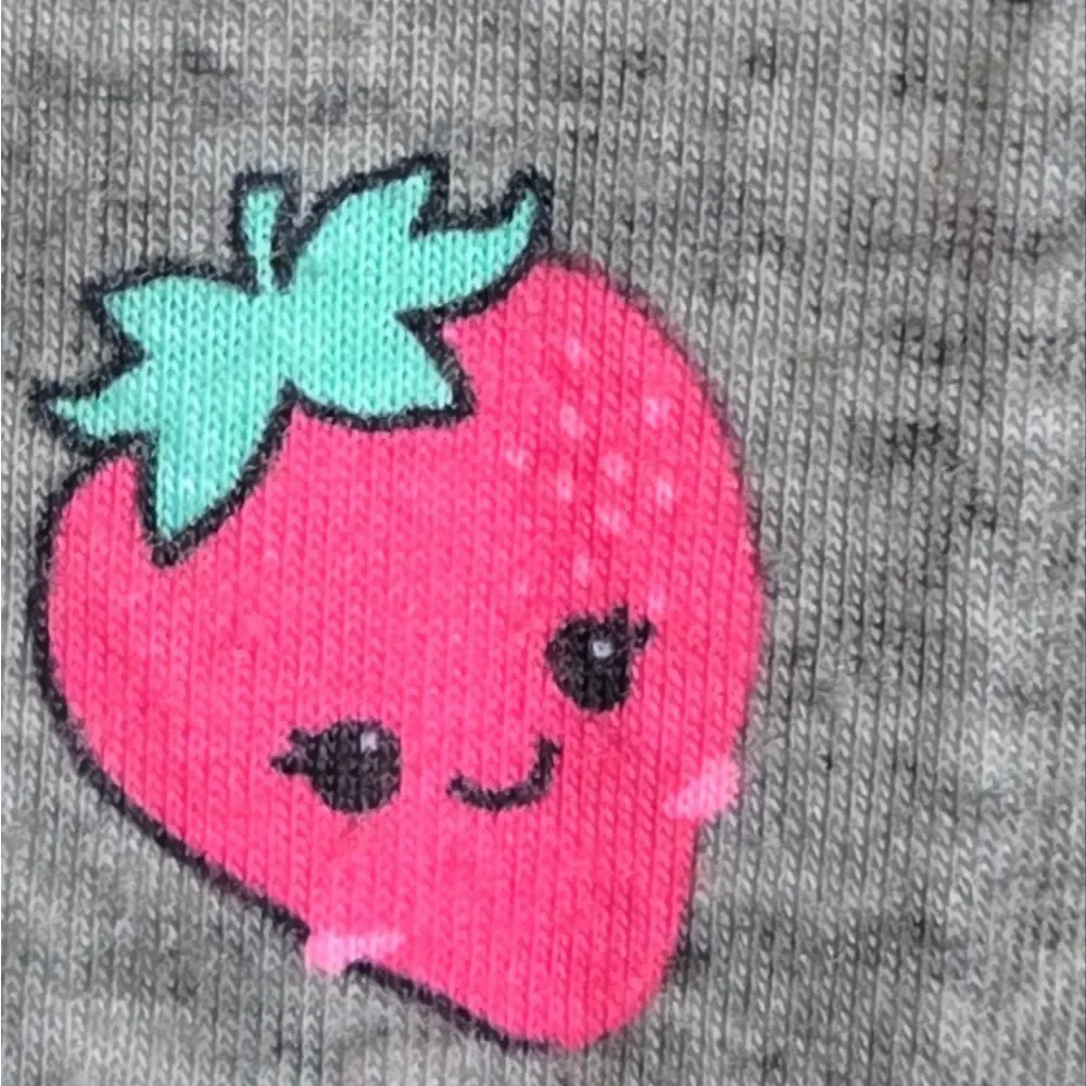 Justice Strawberry Pajama Romper Girls 6 7 Hooded Sleepwear Lounge One Piece Pjs